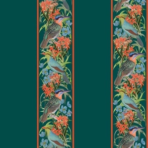 BIRD STRIPE - TROPICAL BIRDS COLLECTION (TEAL)