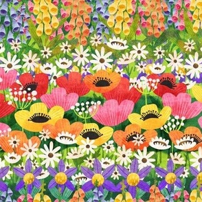 Rainbow Field of Flowers