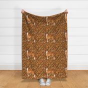 Boxer Dog with Clipped Ears and Docked Tail in Autumn Leaves for pillow