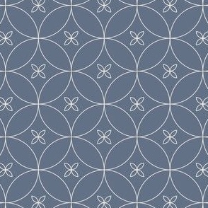 minimal moroccan tiles outline - blue