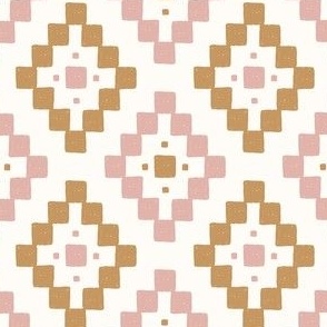 Tribal Aztec geo - pink and gold