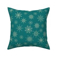 Stars Snowflakes Teal Vanilla