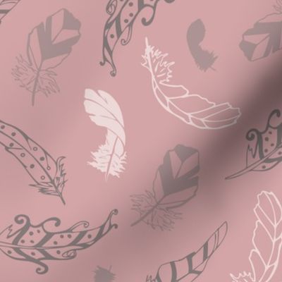 Dusty Pink Decorative Feathers