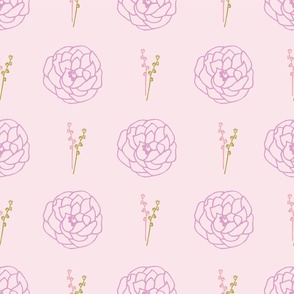 So pink! Simple outlined flowers