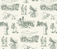 Hiking Toile de Juoy in Forest Green 