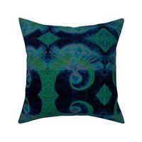 Tranquility - Muted Cool Green and Blue on Dark Background With Traces of Neutral Purple