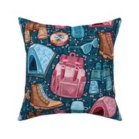 Camp Whimsy in Pink, Tan and Blue - large