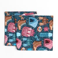 Camp Whimsy in Pink, Tan and Blue - large