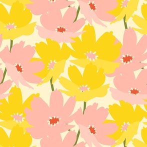 Spring Floral - Yellow and Pink