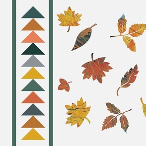 Autumn leaves and flying geese placemats or pillows