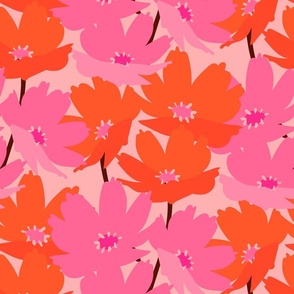 Summer Floral - Pink and Orange
