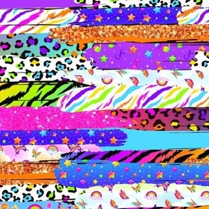 Brush Strokes bright neon  animal print