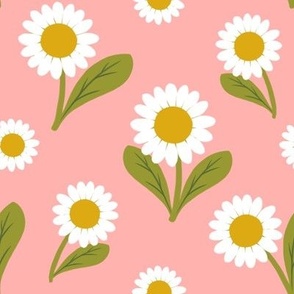 Daisies on Berry Pink