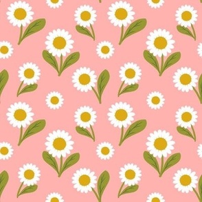 Daisies on Berry Pink -small