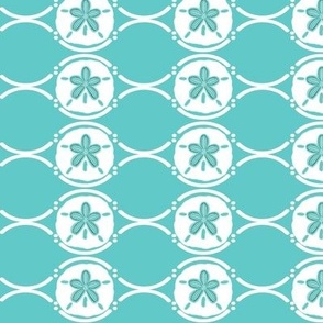 Sand Dollars/ Sea Pansy Geometric on Aquamarine