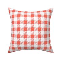 Hand-Drawn Gingham -Warm Red