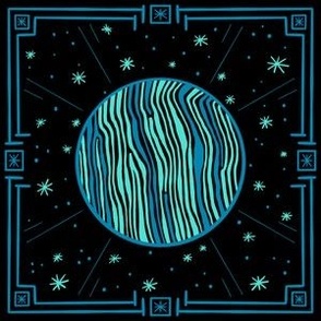Uranus Ice Planet Cerulean Blue Turquoise Tile