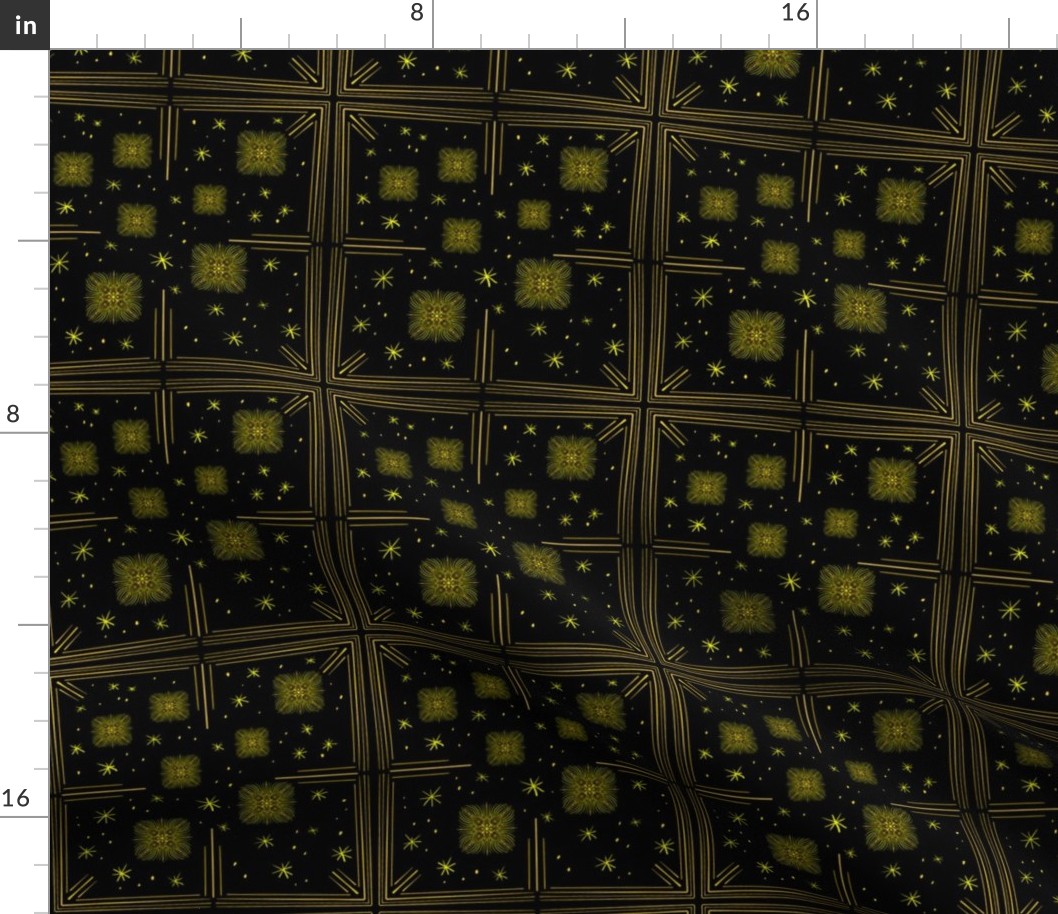 Star Cluster 7 Stars Jonquil Yellow Tile