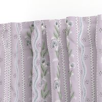 Custom Scaled Blue Greens on Lilac Emma Stripe