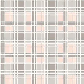 Luanne Plaid: Warm Gray & Blushing Apricot Post War Cottage 