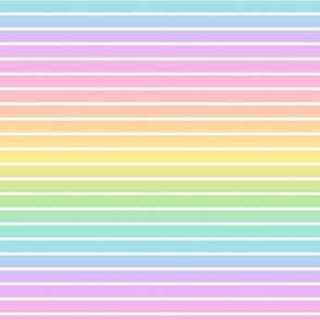 Horizontal Pastel Rainbow Gradient with Thin White Stripes