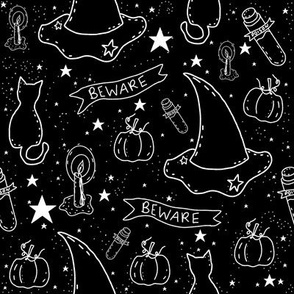 Hand Drawn Witchy Halloween Constellation 