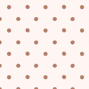 organic polka dots - cream and dusty rose 