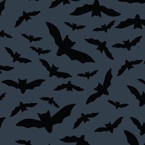 Large Halloween Black Bats on dark gray