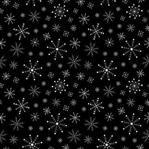 Snowflakes Small Black and White
