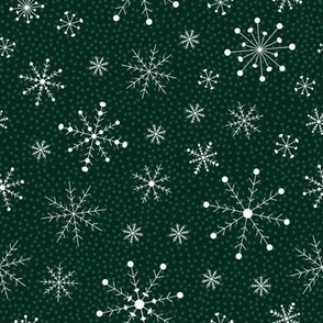 Snowflakes Medium Green