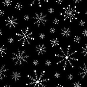 Snowflakes Medium Black and White