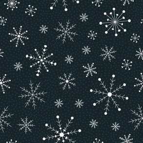 Snowflakes Medium Blue 2