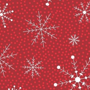 Snowflakes Large Red