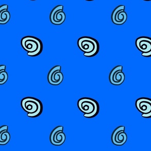 Blue Sea Shell Pattern on Blue - big