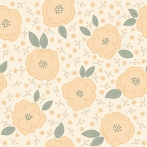 Floral Pattern - Yellow 8 Inch Repeat