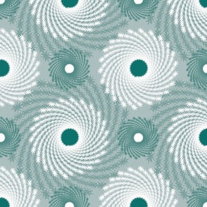 Star circles in teal and white