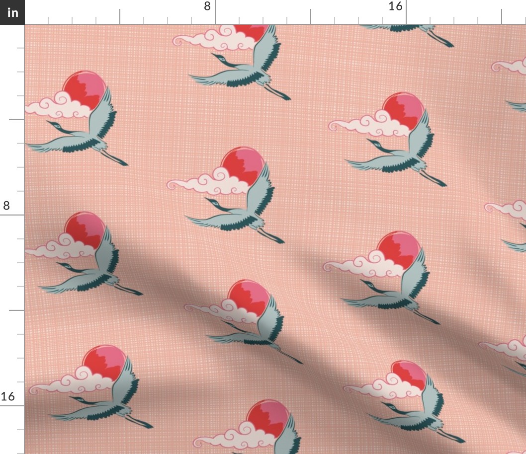 Cranes at Sunset - Regular Scale Pink