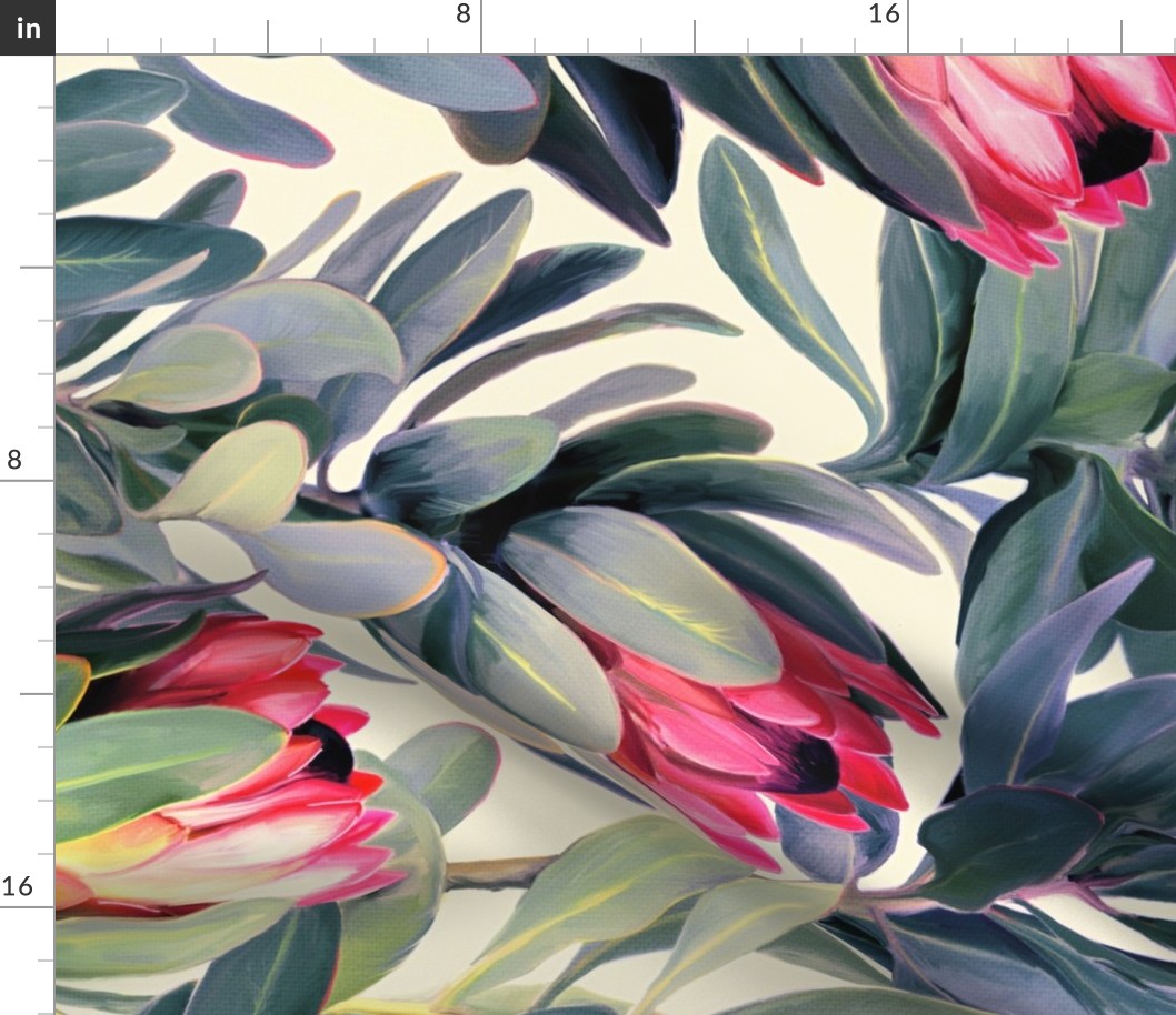 Rotated Painted Protea Floral Extra Large Version