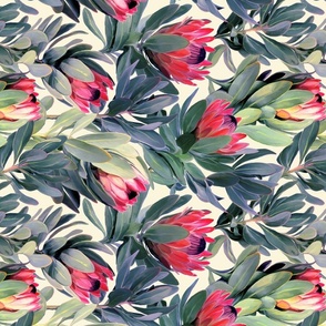 Rotated Painted Protea Floral