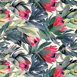 Rotated Painted Protea Floral - small print