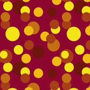 Red,  pink and yellow polka dots