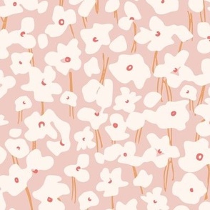  Anna / medium scale / peachy pink abstract sweet playful floral pattern design 