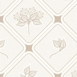 Glenbriar  Square: Chestnut Botanical, Brown & Cream Floral 