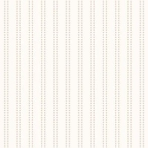 Seeded Stripe: Light Brown & Cream Thin Stripe, Beaded Stripe