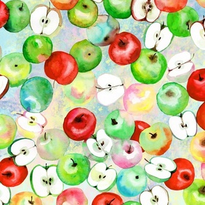 Fresh apples watercolor, fruits