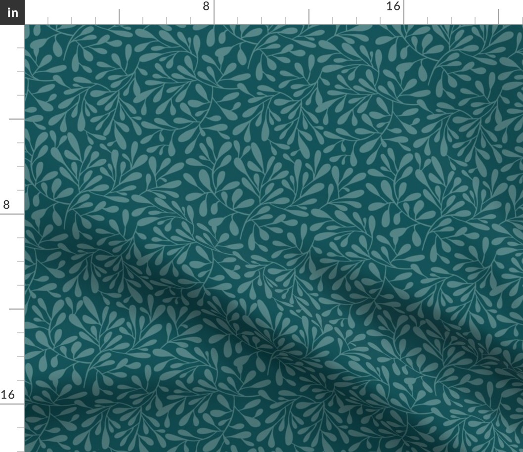 Breeze - Botanical Leaves - Tonal Teal Regular Scale