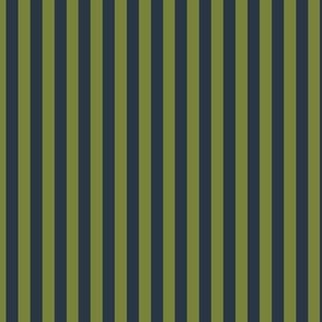 Vertical Bengal Stripe Pattern - Artichoke Green and Medium Charcoal