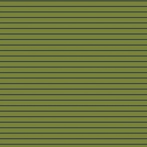 Small Horizontal Pin Stripe Pattern - Artichoke Green and Medium Charcoal
