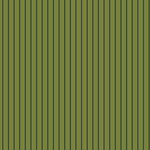 Small Vertical Pin Stripe Pattern - Artichoke Green and Medium Charcoal