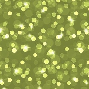 Sparkly Bokeh Pattern - Artichoke Green Color